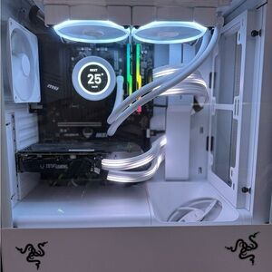 White Gaming PC with RGB Lighting